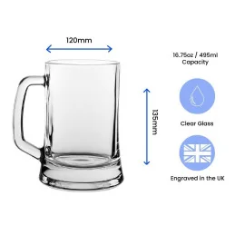 Plain Glass tankard 16oz