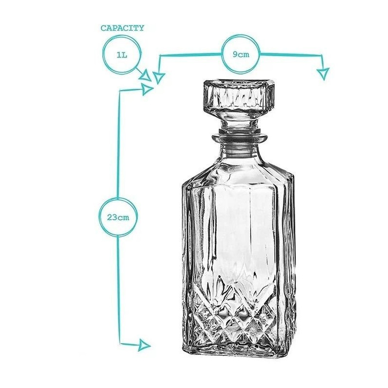 Prysm Decanter Set With 2 Bubble Whisky glasses