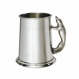 Fox Handle Pewter Tankard - 1