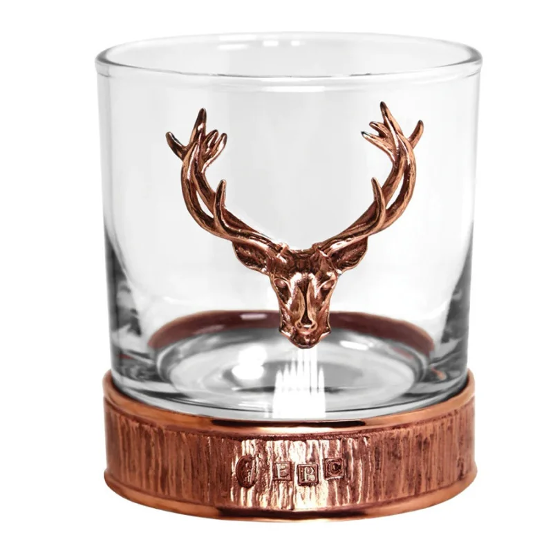 Majestic Stag Head Copper Whisky Glass - 1