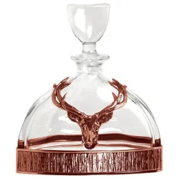 Majestic Copper Stag Crystal Decanter Gift Set with 2 Whisky Glasses - 3