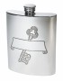 18 Key Stamp Pewter Kidney Hip Flask - 1