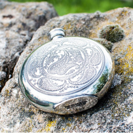 Paisley Pewter Round Flask - 3