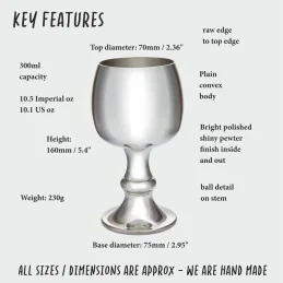 Tulip Shaped Pewter Goblet