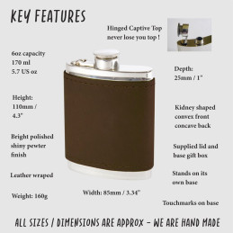 Bourneville Leather Hip Flask
