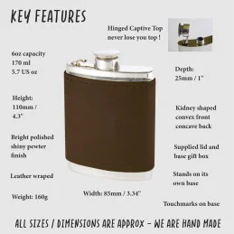 Bourneville Leather Hip Flask