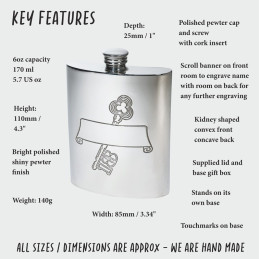 21 Key Stamp Kidney Hip Flask