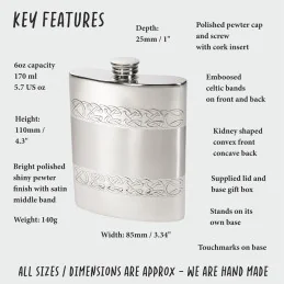 Celtic Band Kidney Hip Flask