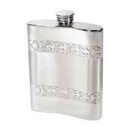 Celtic Band Kidney Pewter Hip Flask