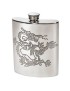 Chinese Dragon Pewter Kidney Hip Flask