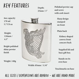 Harp Kidney Hip Flask