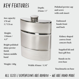 Part Satin Kidney Hip Flask