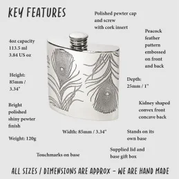 Peacock Kidney Hip Flask