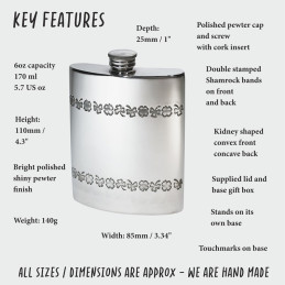 Shamrock Kidney Hip Flask