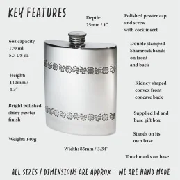 Shamrock Kidney Hip Flask