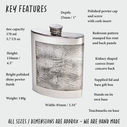 Tiger Leaf Kidney Hip Flask
