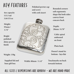 Celtic Spirals Pocket Flask