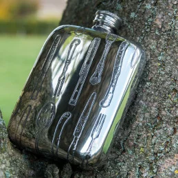 Knife Fork Spoon Pewter Pocket Flask 4oz