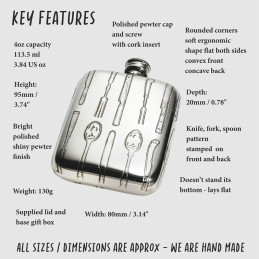 Knife Fork Spoon Pocket Flask 4oz