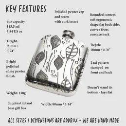 Leaf Patern Pocket Flask