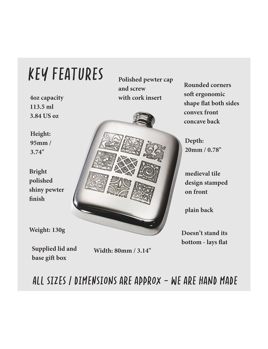 Medieval Pewter Pocket Flask