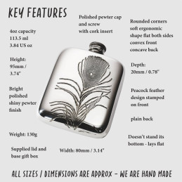 Peacock Feather Pocket Flask