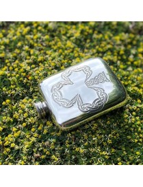 Shamrock Pewter Pocket Flask
