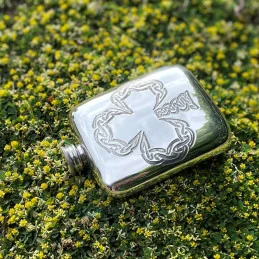 Shamrock Pewter Pocket Flask