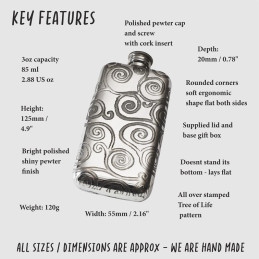 Tree of Life Pocket Flask 3oz
