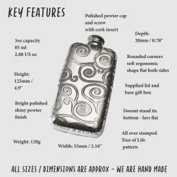 Tree of Life Pocket Flask 3oz