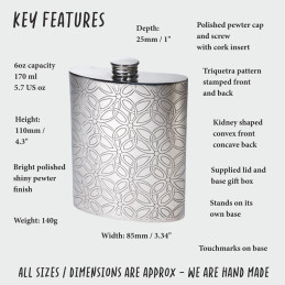 Triquetra Pocket Flask 6oz