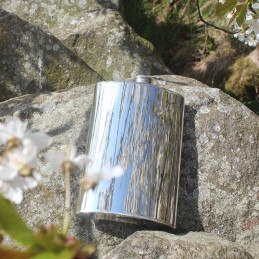 Plain Kidney Pewter Hip Flask 10oz