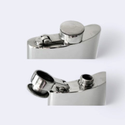 Plain Kidney Pewter Hip Flask With Captive Top 6oz