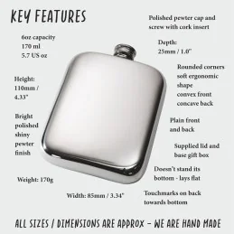 Plain Pocket Flask 6oz