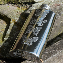 Butterfly Pewter Purse Flask 2oz	Butterfly Pewter Purse Flask 2oz