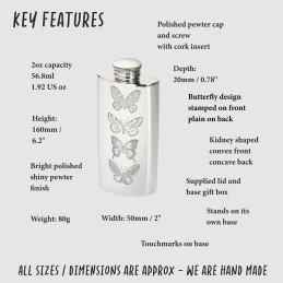 Butterfly Purse Flask 2oz