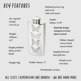 Butterfly Purse Flask 2oz