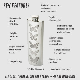 Butterfly Purse Flask 3oz