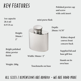 Plain Purse flask 1oz