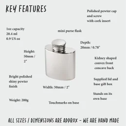 Plain Purse flask 1oz