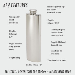 Plain Purse Flask 3oz