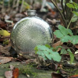 Round Sunfish Pewter Flask