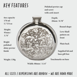 Love Skulls Round Flask