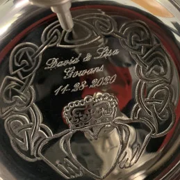 Round Claddagh Pewter Flask