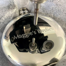 Round Usquabae Single Thistle Pewter Flask