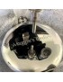 Round Usquabae Single Thistle Pewter Flask