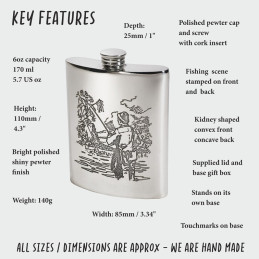 Fishing Scene Hip Flask