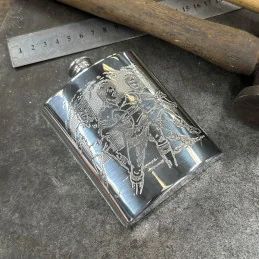 Rugby Scene Pewter Hip Flask