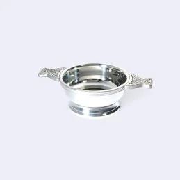 Pewter and Brass Rim Quaich Large