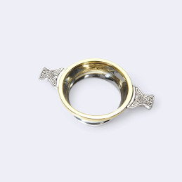 Pewter and Brass Rim Quaich Small